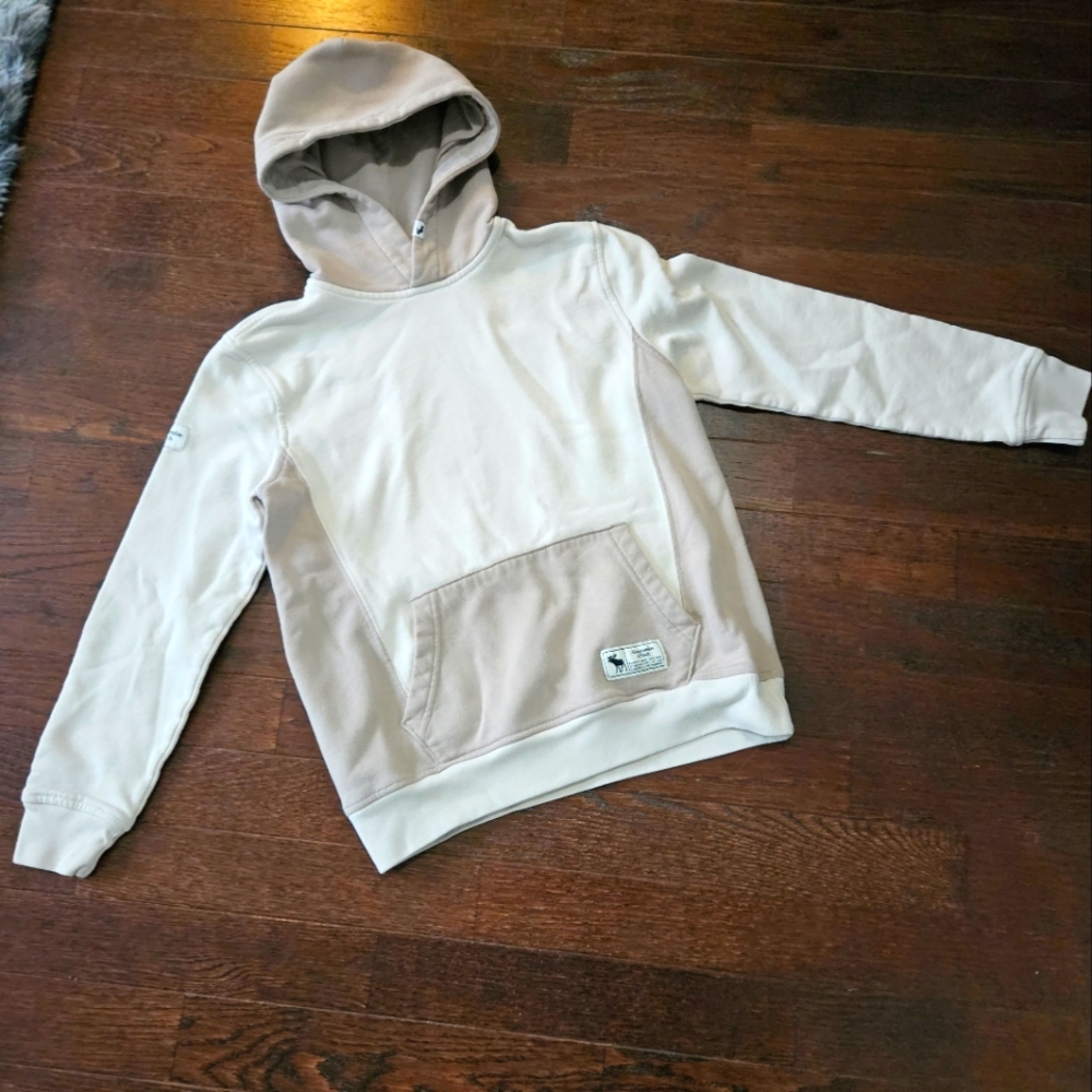 ABERCROMBIE & FITCH kids two-tone hoodie with kangaroo pocket. Size 11/12